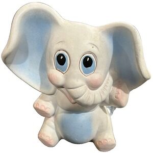 Beautiful Baby Elephant Ceramic Planter Vintage